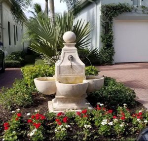 Fonte de jardim de marmore